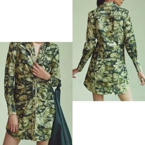 Anthropologie Pilcro Ruched Corduroy Shirt Dress Size 6